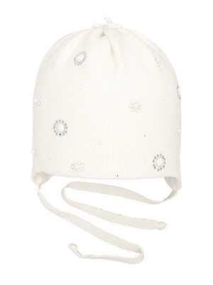 Шапка для девочки Карамелька, Миалт белый, весна-осень
