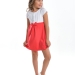 Платье для девочек Mini Maxi, модель 3144, цвет белый/коралловый