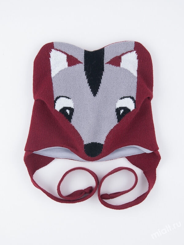 Шапка для мальчика Шустрик, Миалт винный/серый, весна-осень - Шапки весна-осень