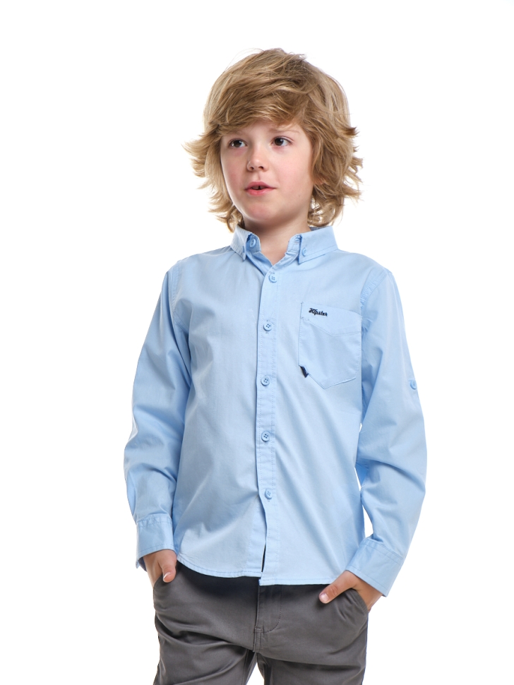 Рубашка для мальчиков Mini Maxi, модель 33g2508, цвет голубой - Рубашки с длинным рукавом