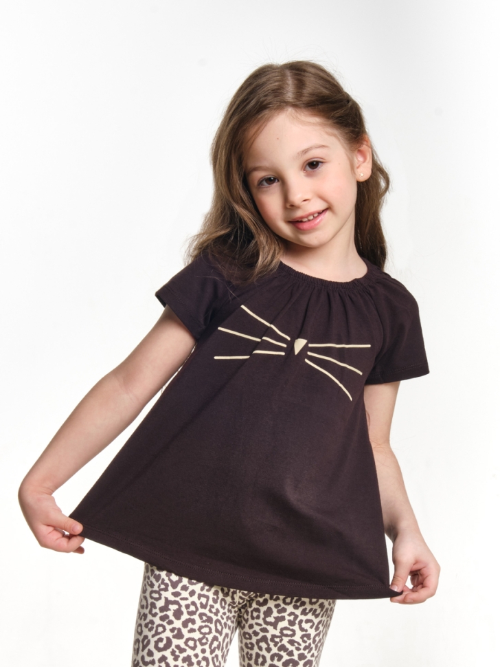 Футболка для девочек Mini Maxi, модель 0803, цвет коричневый - Туники для девочек