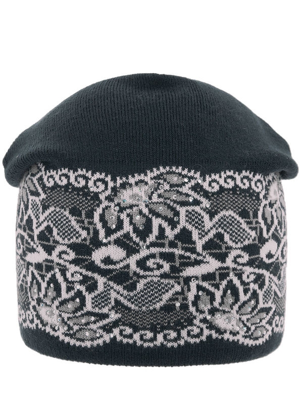 Шапка для девочки Лотос, Миалт серый/пудровый - Для девочек весна-осень