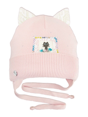 Шапка для девочки Миндалька, Миалт светло-розовый, весна-осень