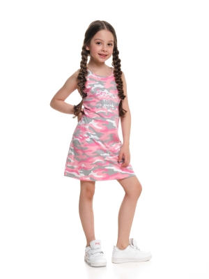 Платье для девочек Mini Maxi, модель 4576, цвет розовый/камуфляж/хаки