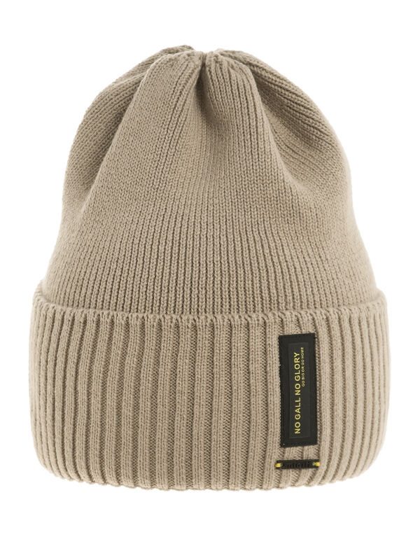 Шапка для мальчика Болельщик, Миалт грязно-бежевый, весна-осень - Шапки весна-осень