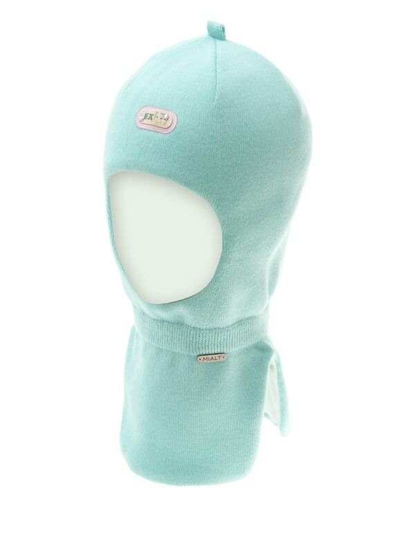 Шлем для девочки Динара, Миалт мятный, весна-осень-зима - Шапки-шлемы осень-весна
