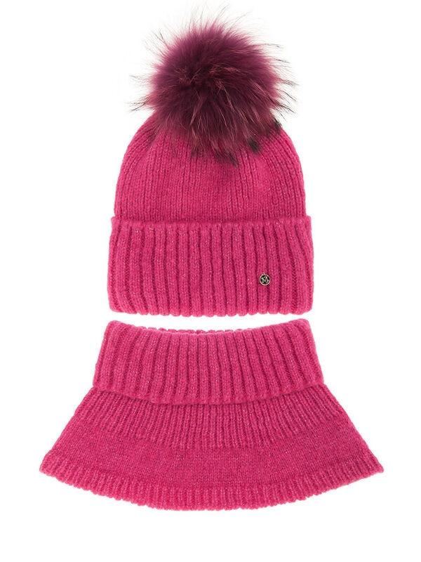 Комплект для девочки Маринад, Миалт фуксия, зима - Комплекты: шапка и шарф