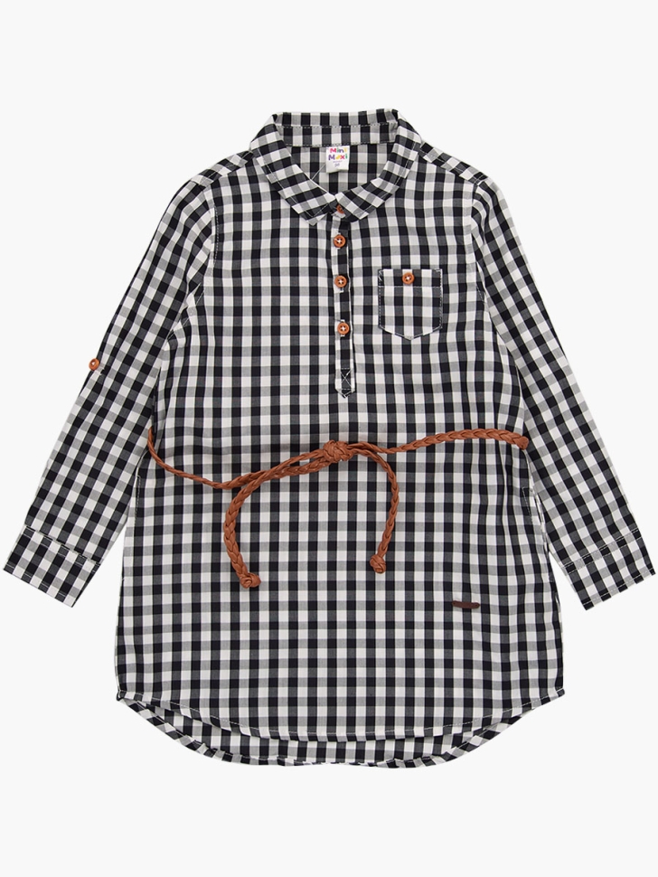 Платье для девочек Mini Maxi, модель 2377, цвет клетка - Платья для девочек с длинным рукавом