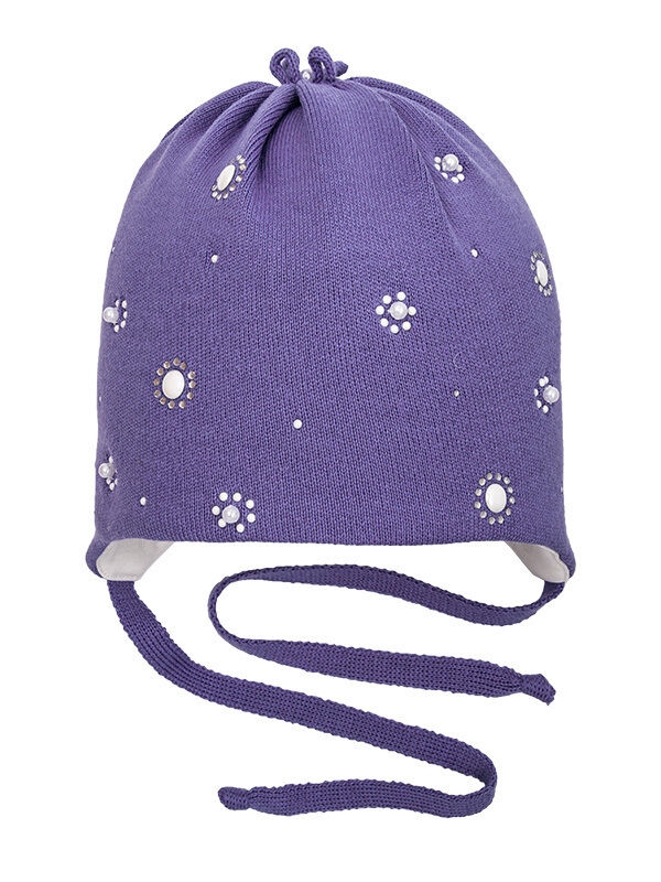 Шапка для девочки Карамелька, Миалт сиреневый, весна-осень - Шапочки на завязках