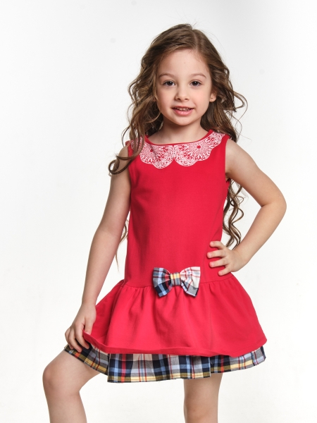 Платье для девочек Mini Maxi, модель 1425, цвет красный - Платья для девочек с коротким рукавом
