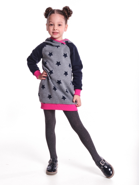 Платье для девочек Mini Maxi, модель 6855, цвет графит - Платья для девочек с длинным рукавом