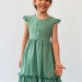 Платье для девочки вискоза БУШОН ST66, цвет зеленый цветы