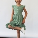 Платье для девочки вискоза БУШОН ST66, цвет зеленый цветы