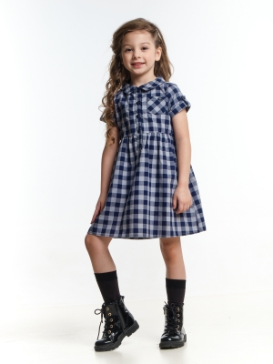 Платье для девочек Mini Maxi, модель 2684, цвет серый/синий/клетка