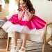 Платье для девочки праздничное БУШОН ST70, цвет фуксия/белый