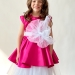 Платье для девочки праздничное БУШОН ST70, цвет фуксия/белый