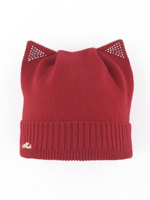 Шапка для девочки Кася, Миалт красный, весна-осень