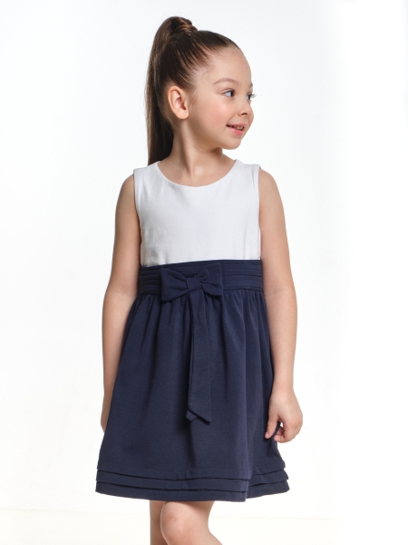 Платье для девочек Mini Maxi, модель 1618, цвет белый/синий - Платья для девочек с коротким рукавом
