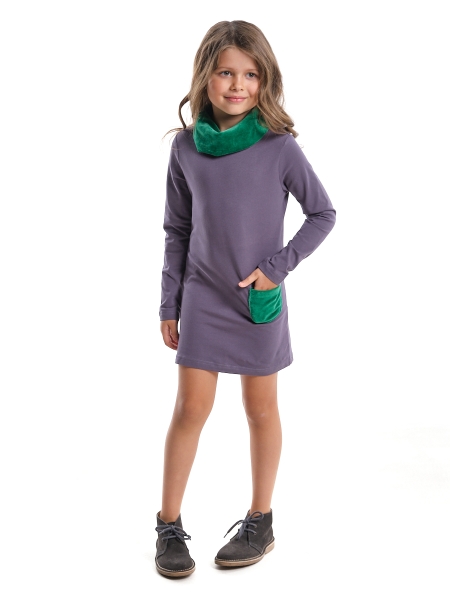 Платье для девочек Mini Maxi, модель 0256, цвет серый - Платья для девочек с длинным рукавом