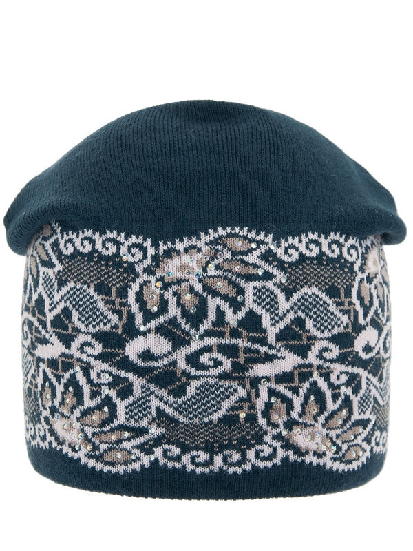 Шапка для девочки Лотос, Миалт синий/пудровый - Для девочек весна-осень