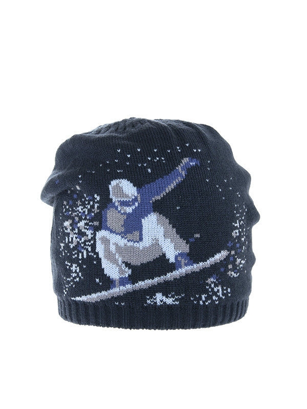 Шапка для мальчика Сноуборд, Миалт синий/светло-синий, весна-осень - Шапки весна-осень