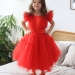 Платье для девочки нарядное БУШОН, цвет красный