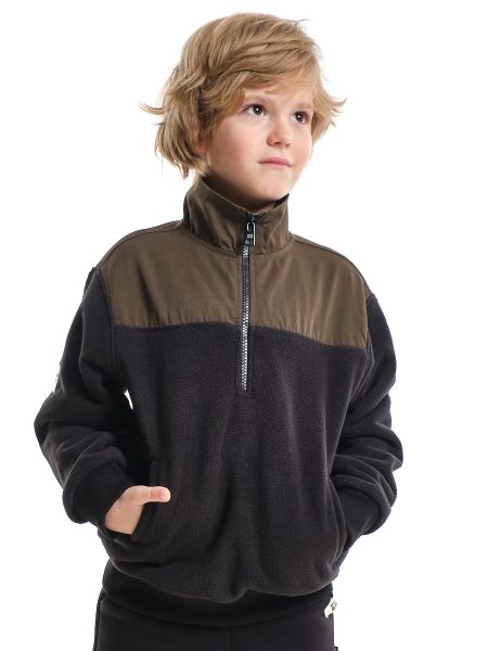 Куртка для мальчиков Mini Maxi, модель 7342, цвет черный/хаки - Куртки олимпийки для мальчиков