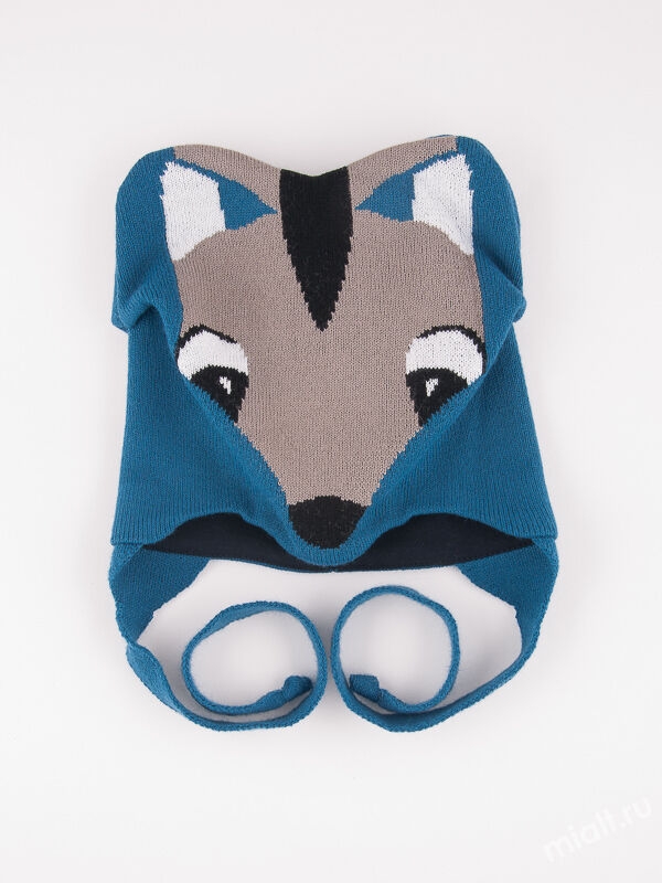 Шапка для мальчика Шустрик, Миалт синий/светло-бежевый, весна-осень - Шапки весна-осень