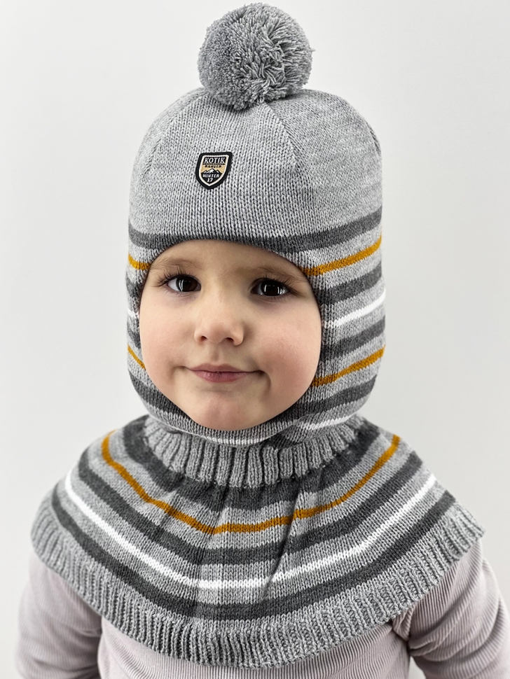 Шапка-шлем Снейп св.серый - Шлемы осень-зима