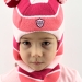 Шапка-шлем зима, скб св.розовый+малина+коралл помпон