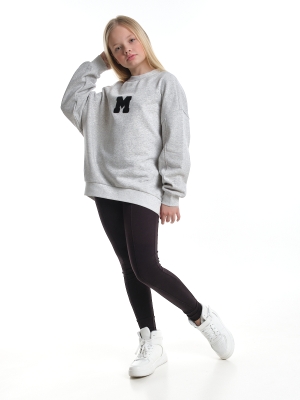 Свитшот для девочек Mini Maxi, модель 8604, цвет серый/меланж
