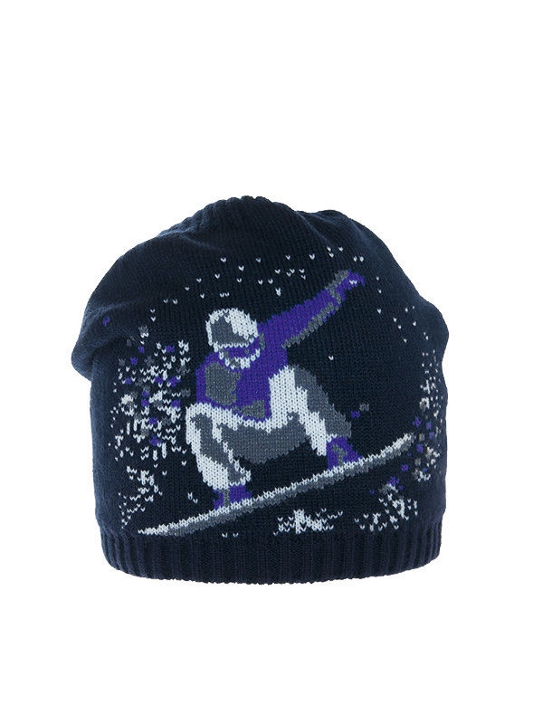 Шапка для мальчика Сноуборд, Миалт темно-синий/ярко-синий - Шапки весна-осень