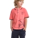 Футболка-поло для мальчиков Mini Maxi, модель 33152, цвет коралловый