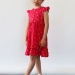 Платье для девочки вискоза БУШОН ST66, цвет фуксия принт сердце