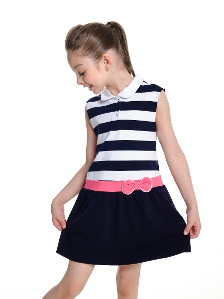 Платье для девочек Mini Maxi, модель 2842, цвет мультиколор/коралловый - Платья для девочек с коротким рукавом