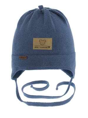 Шапка для мальчика Чебурашка, Миалт джинсовый, весна-осень