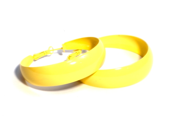 Серьги-кольца (металл) (диаметр - 5см) PR1033(11)светло-желтый - Серьги