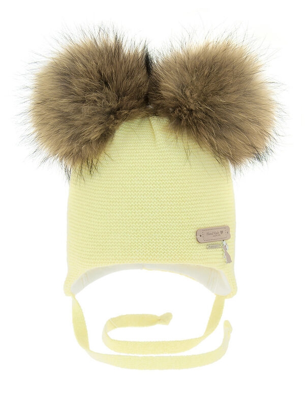 Шапка для девочки Bambina, Миалт бледно-желтый, зима - Шапочки на лето