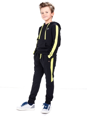 Спортивный костюм для мальчиков Mini Maxi, модель 4745, цвет черный/неон