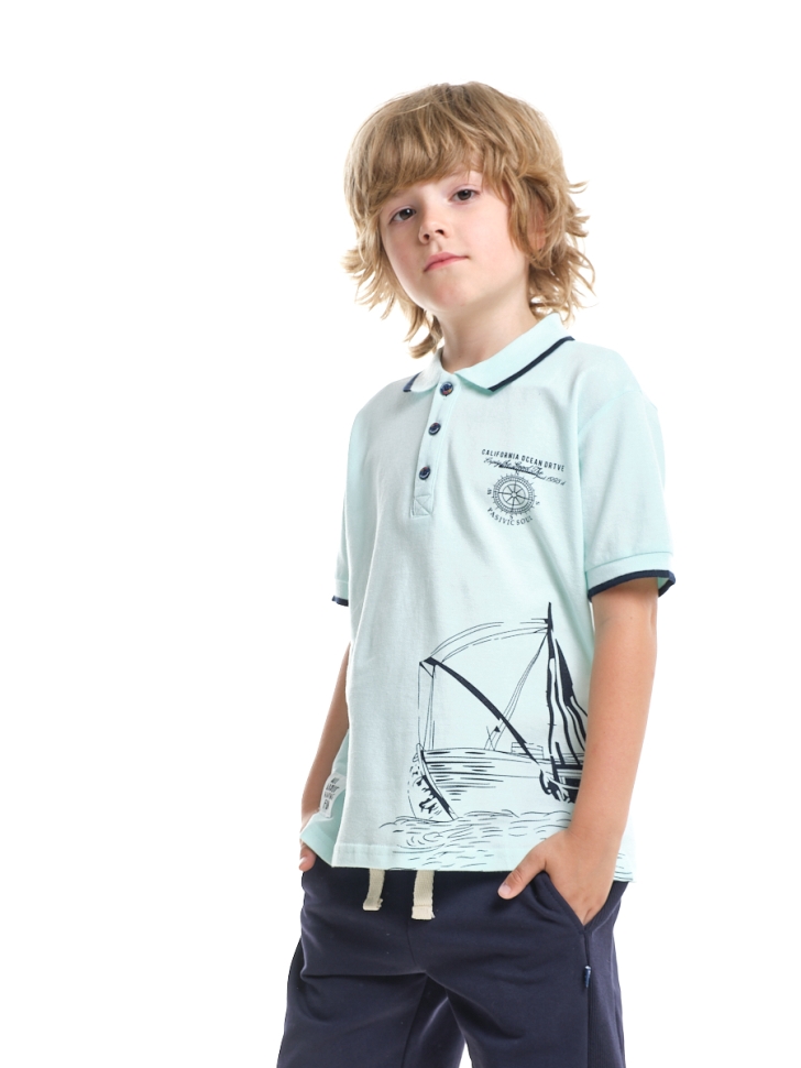 Футболка-поло для мальчиков Mini Maxi, модель 33152, цвет голубой - Поло / футболки короткий рукав