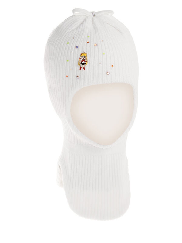 Шлем для девочки Зарина, Миалт ультрабелый, весна-осень - Шапки-шлемы осень-весна