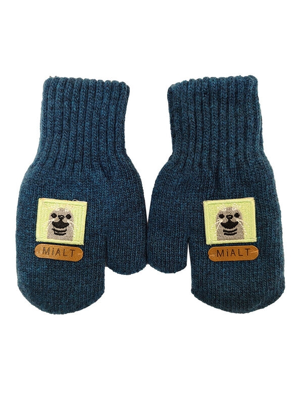 Варежки для мальчика Живчик, Миалт синий/меланж, зима - Варежки