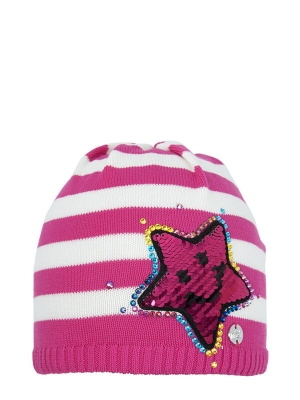 Шапка для девочки Океания, Миалт фуксия/белый, весна-осень