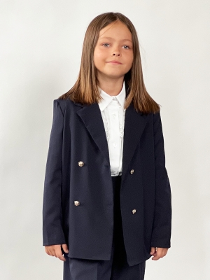 Пиджак для девочек БУШОН SK88, цвет темно-синий