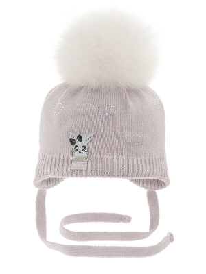 Шапка для девочки Буся, Миалт пудровый, зима