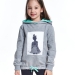 Толстовка для девочек Mini Maxi, модель 7367, цвет серый/бирюзовый