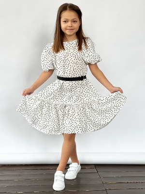 Платье для девочки нарядное БУШОН ST62, цвет белый