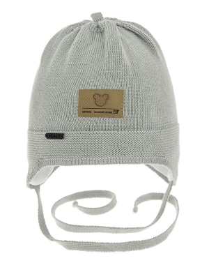 Шапка для мальчика Чебурашка, Миалт серый, весна-осень