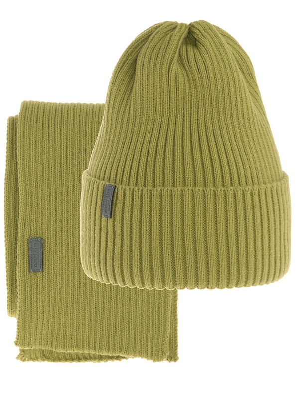 Комплект Теорема, Миалт светло-горчичный, весна-осень - Комплект: шапочки и шарф