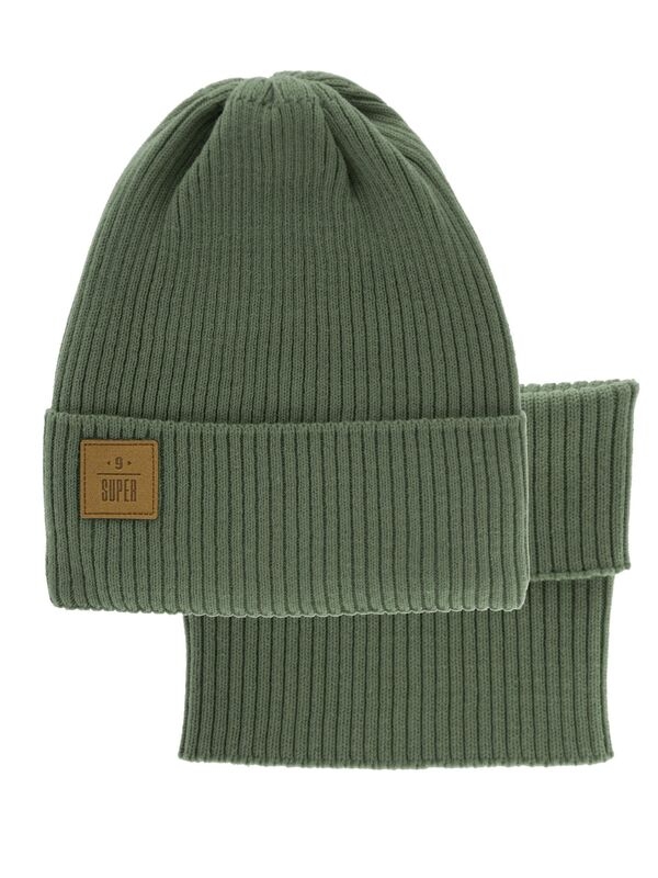 Комплект для мальчика Зачет, Миалт темный-хаки, весна-осень - Шапки весна-осень